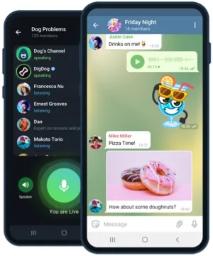 Android telefonda çalışan Telegram uygulaması