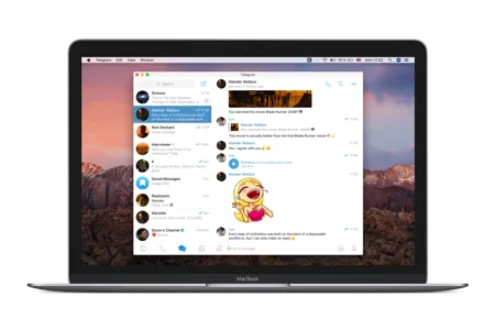 MacBook üzerinde çalışan Telegram macOS uygulaması