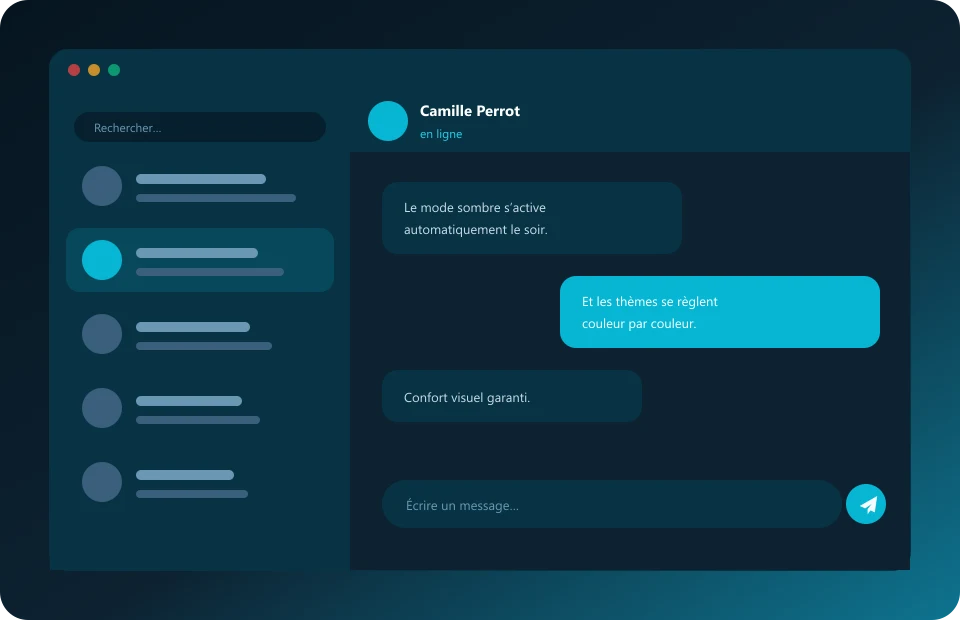 Telegram karanlık mod ve sohbet klasörleri gösterimi
