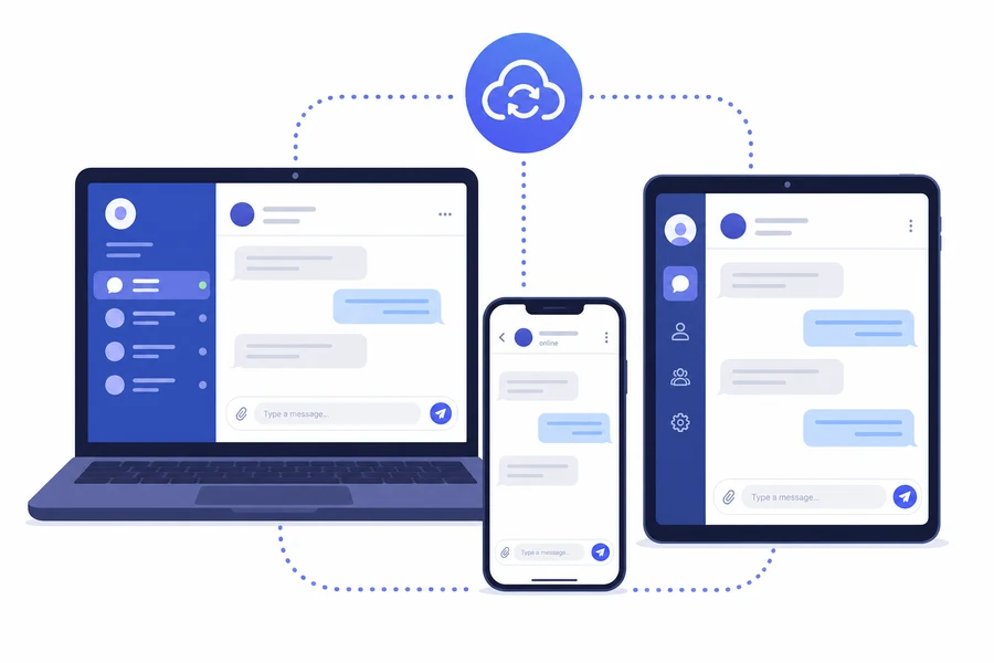 Telegram çoklu platform desteği görseli